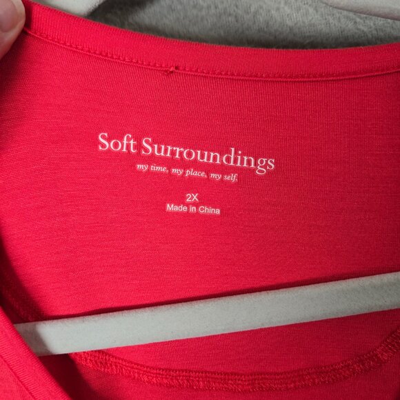 Soft Surroundings 2X Plus Size Active Top Long Sleeve Barbie Pink Tunic - Picture 4 of 7